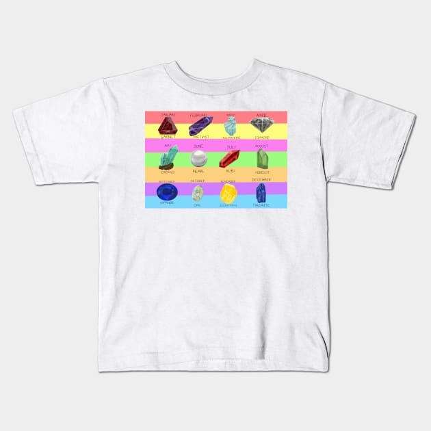 Birthstones Selection Pack Kids T-Shirt by DesignsBySaxton